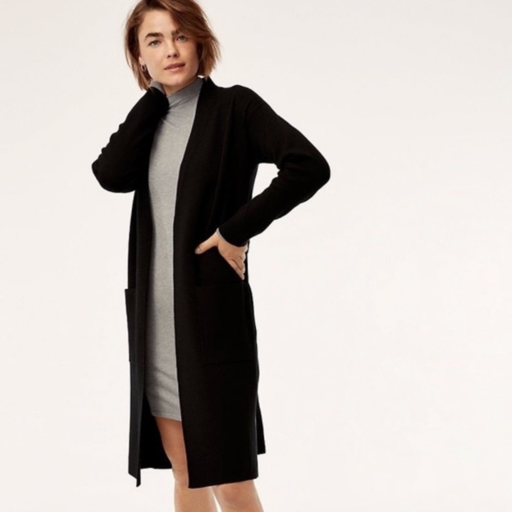 Aritzia The Group Babaton Ty Belted Cardigan Black Sz Small New